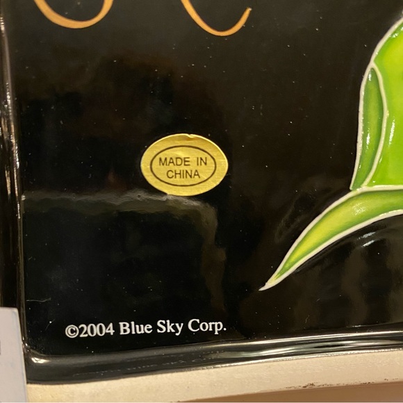 Set Of 2 NWT Vintage 2004 Blue Sky Apple And Apple Blossom 3D Ceramic Dish - Picture 10 of 12